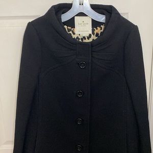 Kate Spade Black Coat with Leopard Lining